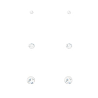 Sterling Silver Graduated Diamante Stud Pack - link has visual effect only