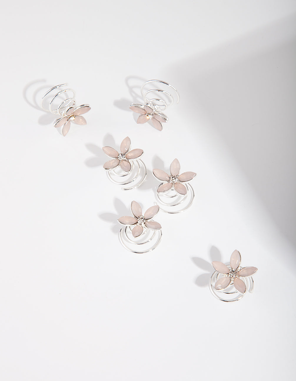 Pink Gem Hair Screw 6-Pack