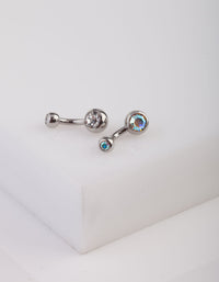 Surgical Steel Iridescent Belly Bar Pack - link has visual effect only