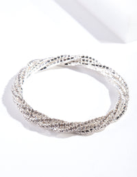Silver Cup Chain Twist Bracelet - link has visual effect only