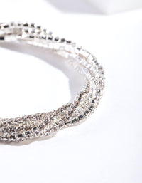 Silver Cup Chain Twist Bracelet - link has visual effect only