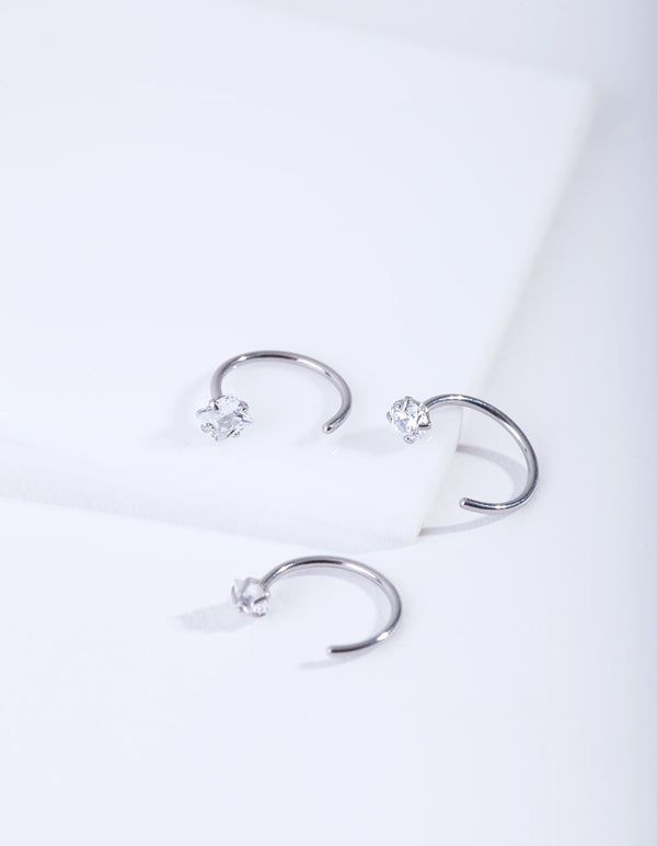 Surgical Steel Crystal Nail Nose Ring Pack