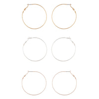 Mixed Metal Textured Hoop Earring Pack - link has visual effect only