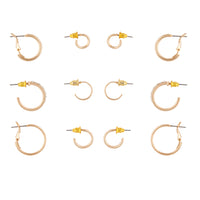 Gold Diamante Hoop Earring 6-Pack - link has visual effect only