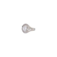 Silver Cubic Zirconia Wide Ring - link has visual effect only