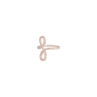 Rose Gold Cubic Zirconia Double Loop Ring - link has visual effect only