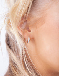 Sterling Silver Chunky Huggie Earrings - link has visual effect only