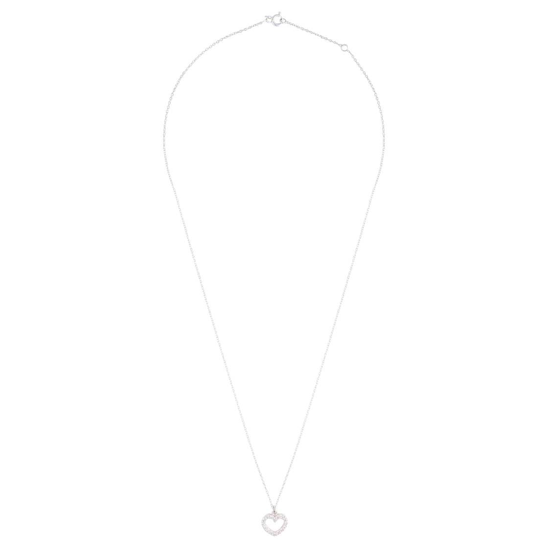 Sterling Silver Diamante Heart Necklace