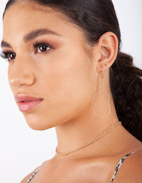 Gold Chain Disc Layer Necklace - link has visual effect only