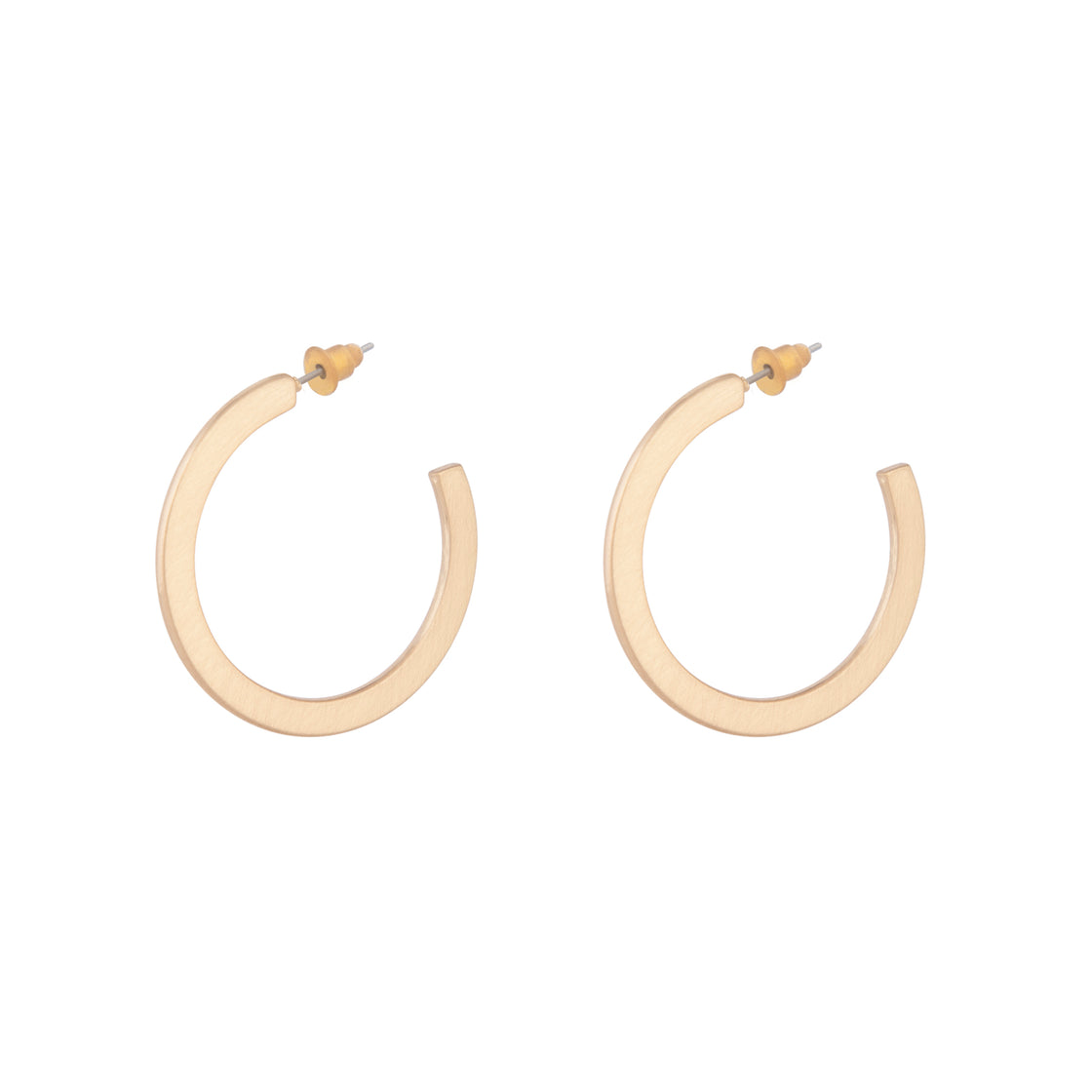 Gold Molten Flat Hoop Earrings