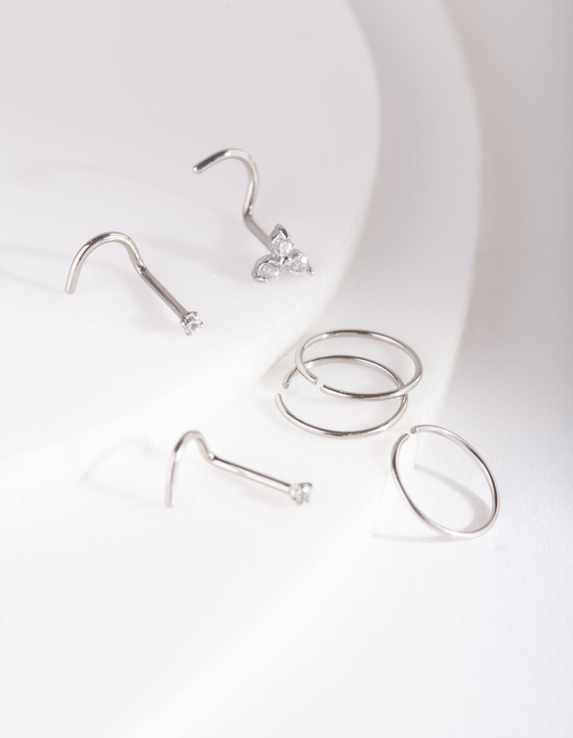 Surgical Steel Nose Ring & Stud 6-Pack