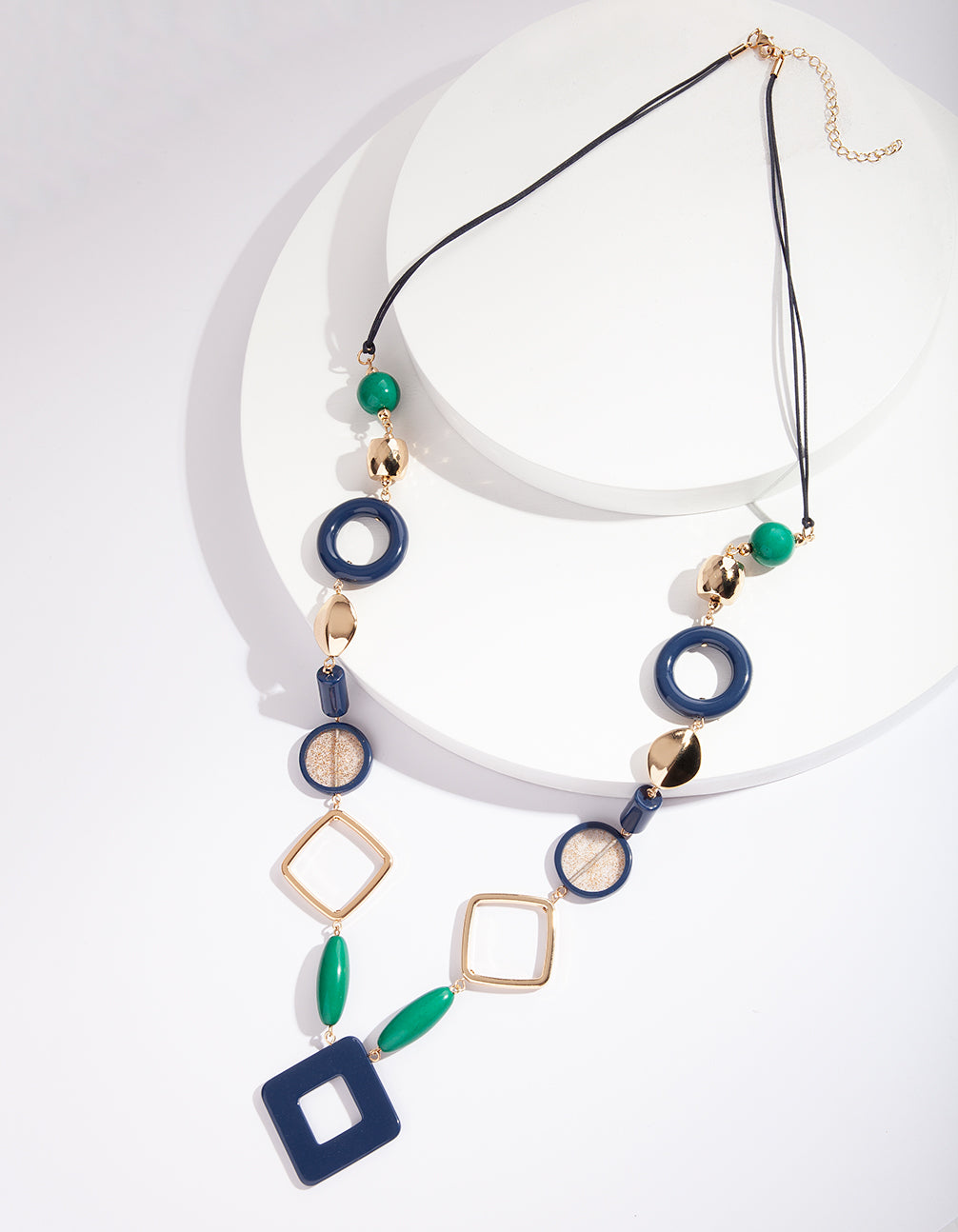 Blue Mixed Media Station Necklace