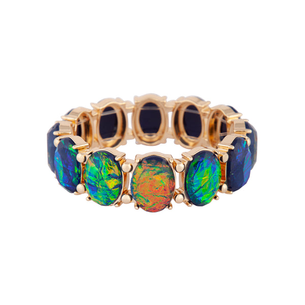 Gold Multi Reflective Stone Stretch Bracelet