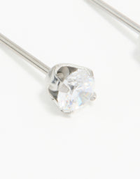 Surgical Stainless Steel 4MM Cubic Zirconia Piercing Stud - link has visual effect only