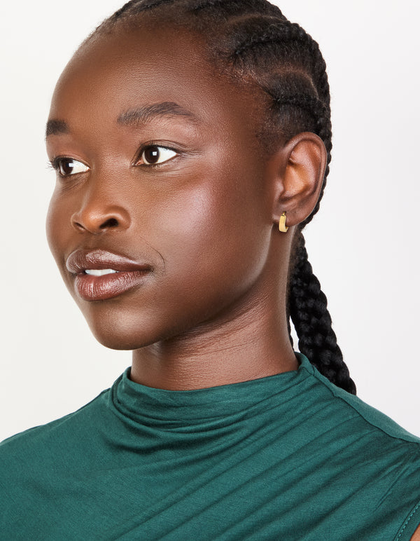 Gold Plated Sterling Silver Huggie Hoop Earrings