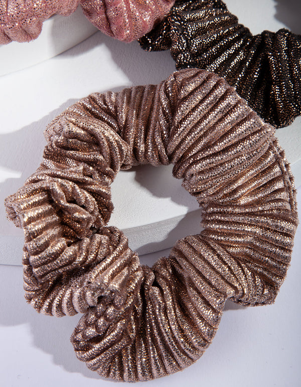 Pink Metallic Scrunchie Pack