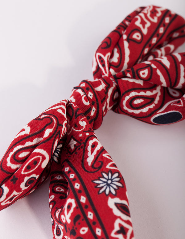 Red Bandana Knotted Headband