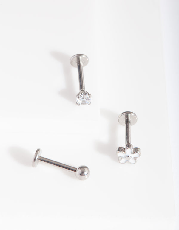 Surgical Steel Daisy Flat Back Pack