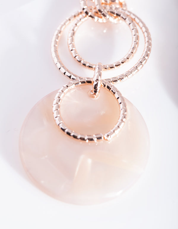 Rose Gold Iridescent Hanging Loop Earrings