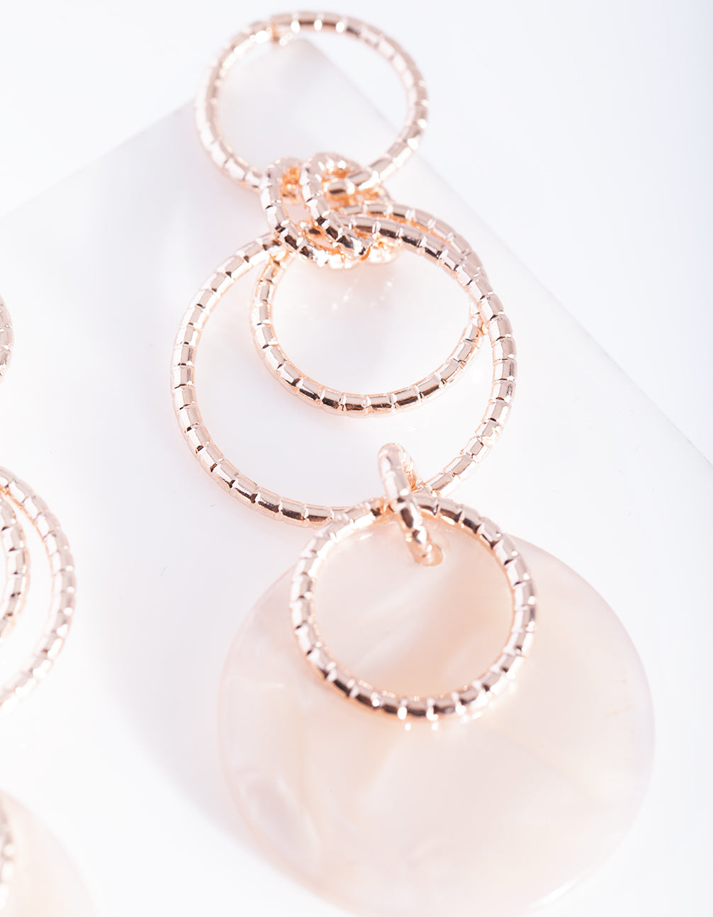Rose Gold Iridescent Hanging Loop Earrings