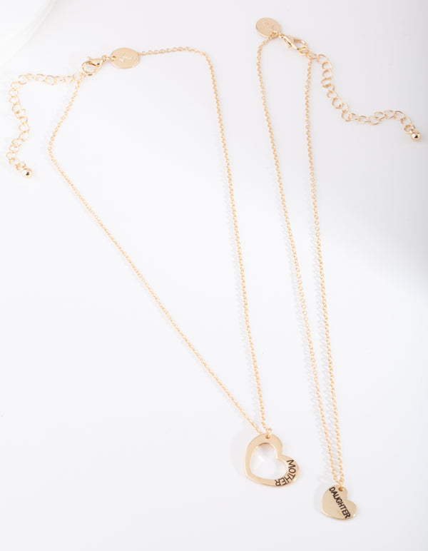 Mother & Daughter Gold Necklace Set
