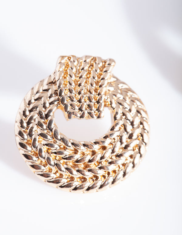 Gold Rope Stud Earrings