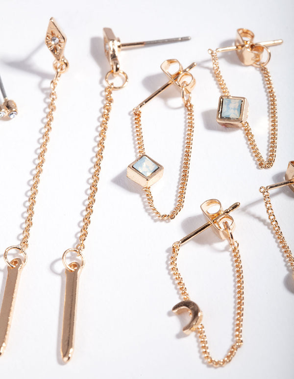 Gold Snake Tassel Earring 6-Pack