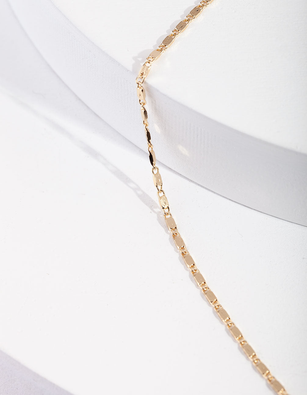 Gold 44cm Tab Chain Necklace