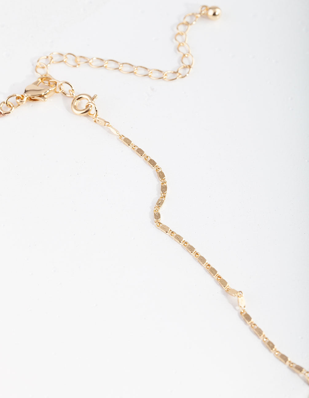Gold 44cm Tab Chain Necklace