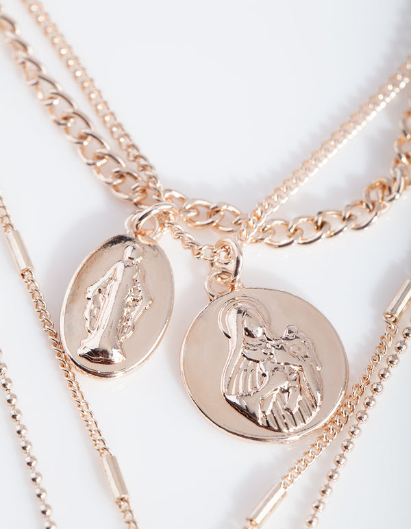 Rose Gold Y Neck Layered Necklace