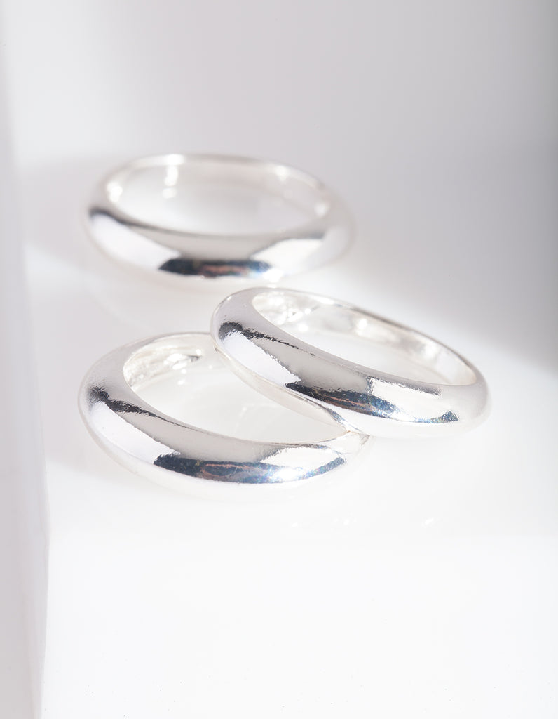 Silver Rounded Ring Stack - Lovisa
