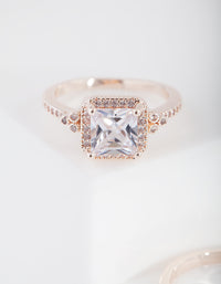 Rose Gold Engagement Mini Ring Stack - link has visual effect only