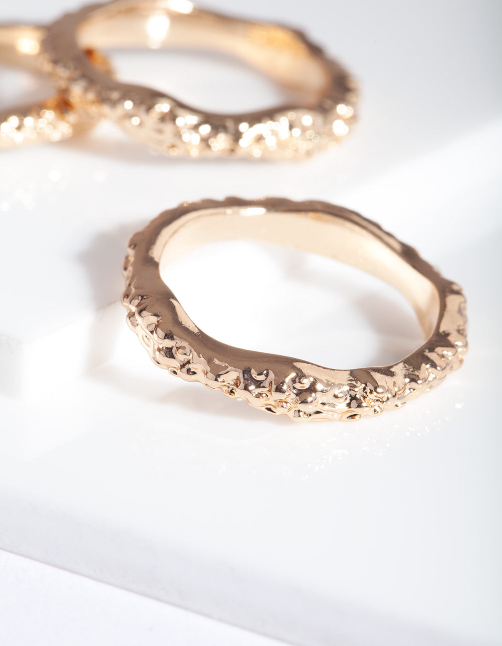 Gold Molten Layered Ring Stack