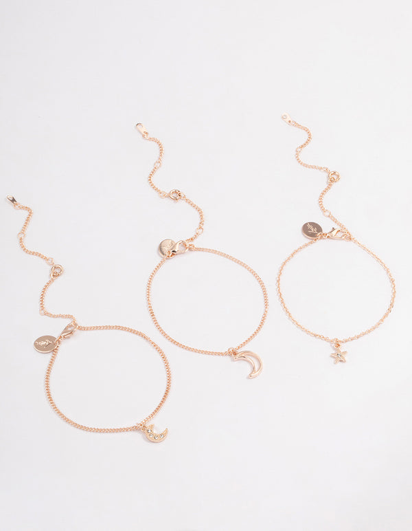 Rose Gold Celestial Bracelet or Anklet Pack