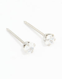 Surgical Stainless Steel 3X3MM Cubic Zirconia Princess Cut Piercing Stud - link has visual effect only