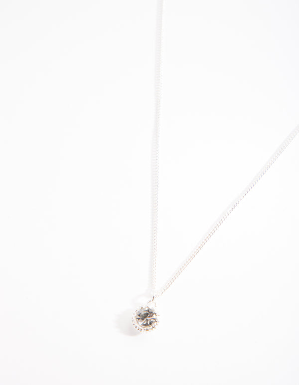 Silver Circle Diamante Necklace