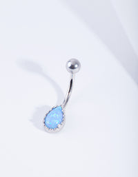Surgical Steel Dainty Synthetic Opal Belly Bar - link has visual effect only