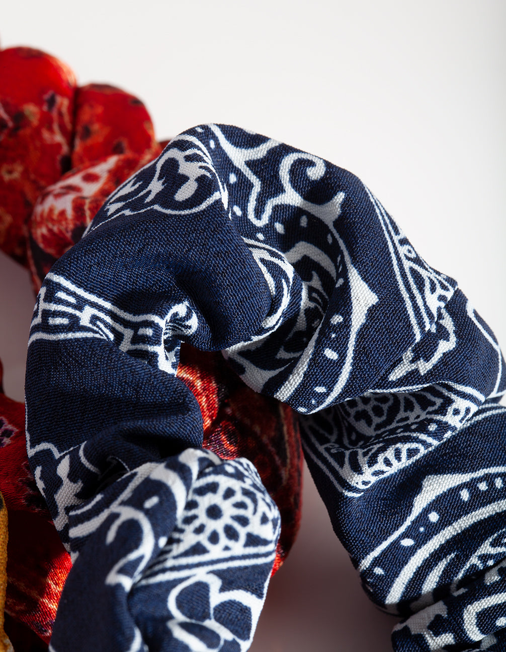 Multi Paisley Print Scrunchie Pack