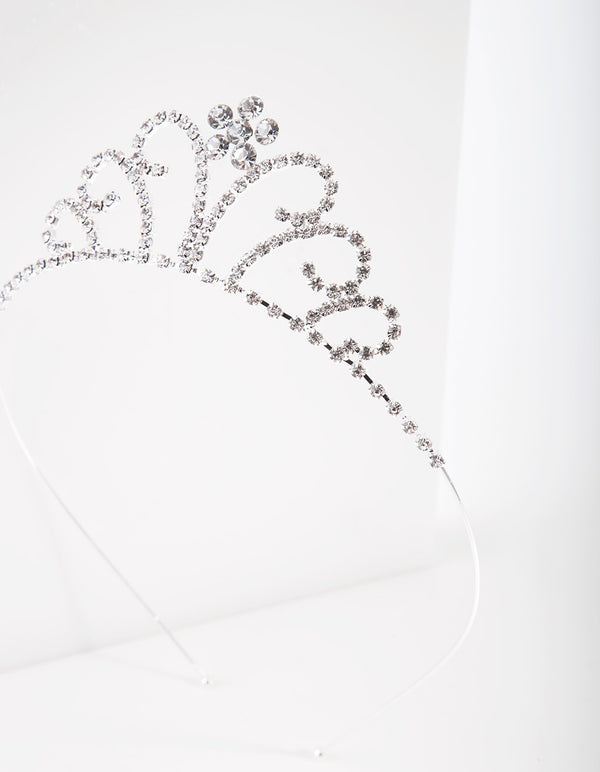Kids Silver Pretty Tiara Headband