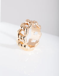 Thick Gold Chain Ring - link has visual effect only