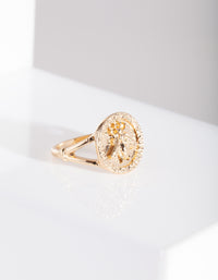 Gold Bee Coin Ring - link has visual effect only