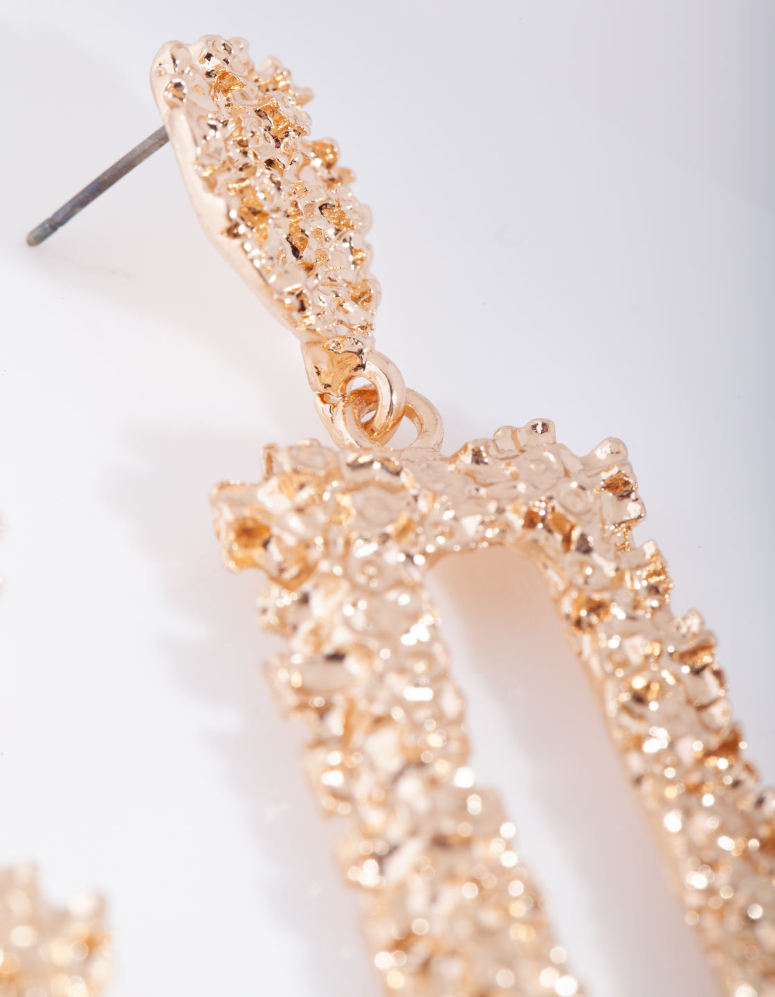 Textured Small Rectangular Earrings