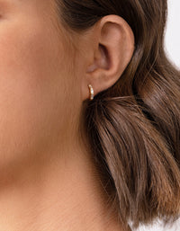 Gold Plated Sterling Silver Gem Huggie Earrings - link has visual effect only