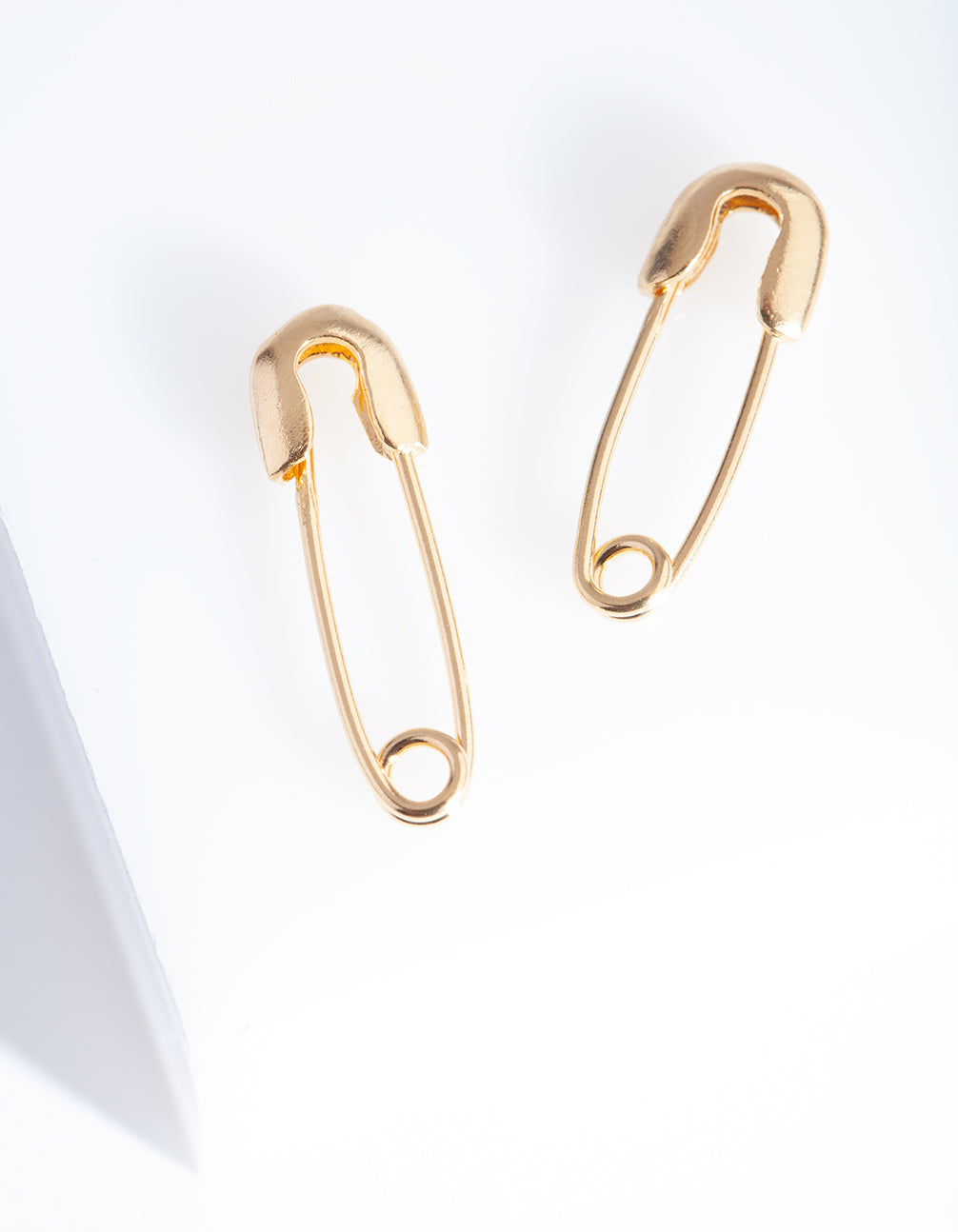 Gold Plated Sterling Silver Safety Pin Earrings