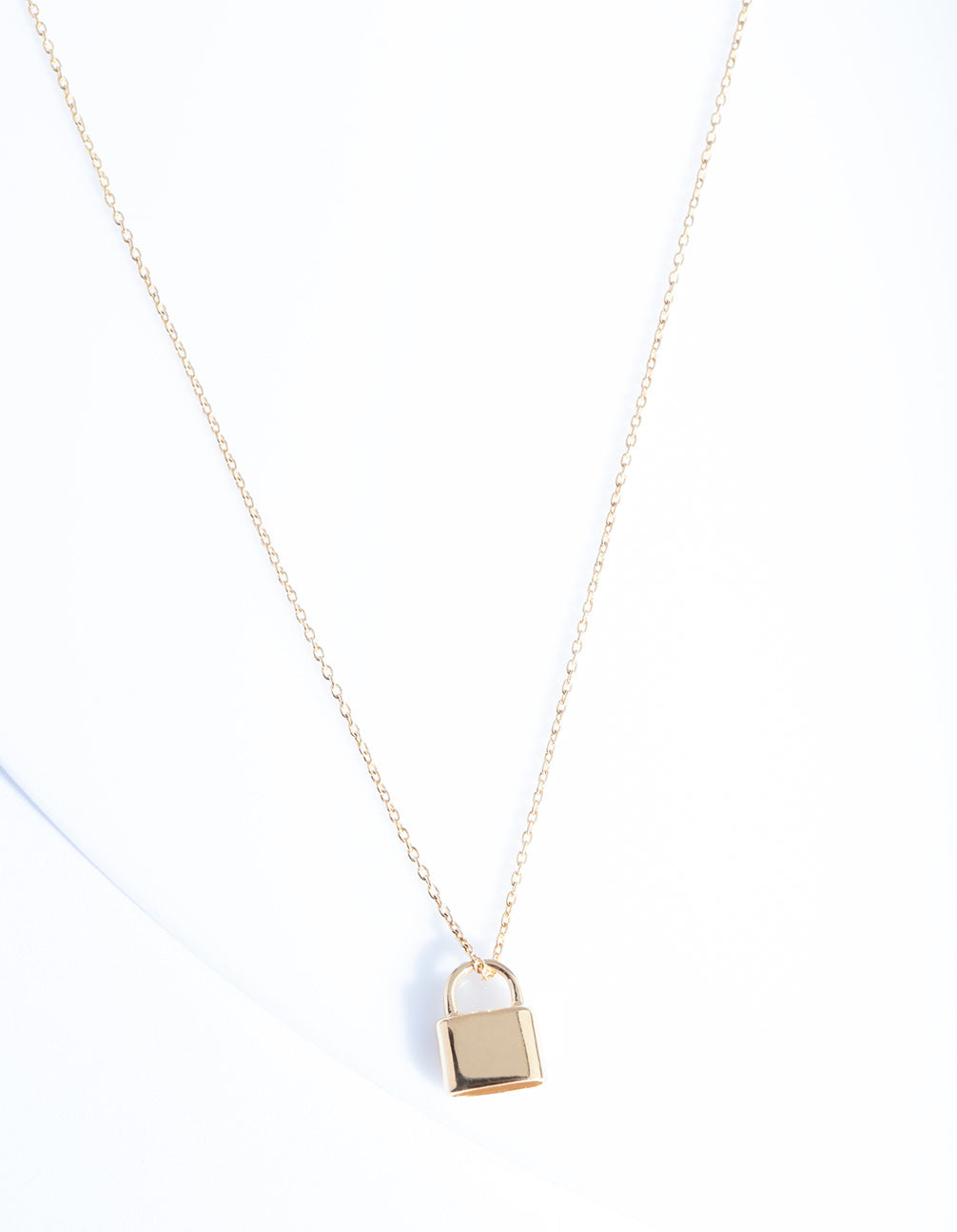 Gold Plated Sterling Silver Padlock Necklace