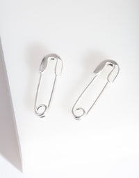 Sterling Silver Safety Pin Earrings - link has visual effect only