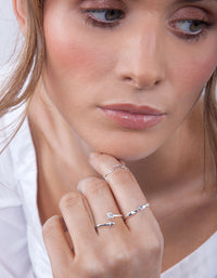 Sterling Silver Swiggle Band Ring - link has visual effect only