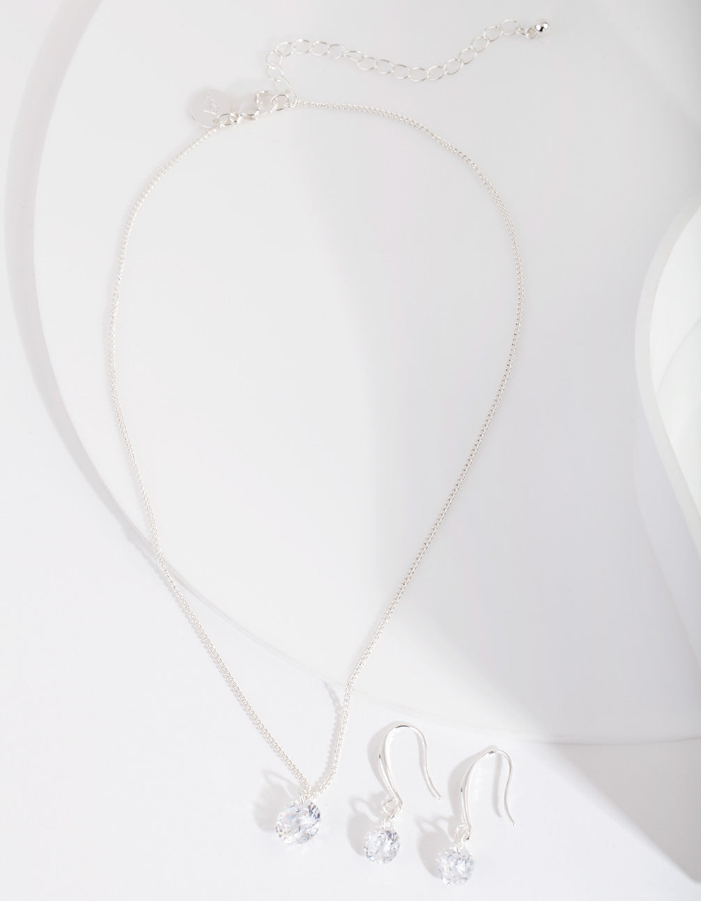 Silver Cubic Zirconia Diamante Necklace