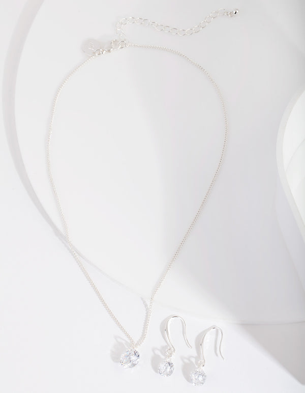 Silver Cubic Zirconia Diamante Necklace