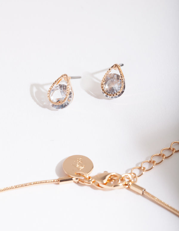 Classic Circle Stone Jewellery Set